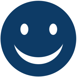 Ein blaues lächeldes Smiley
