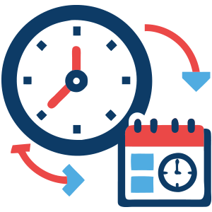 Symbol einer Uhr und eines Kalenders