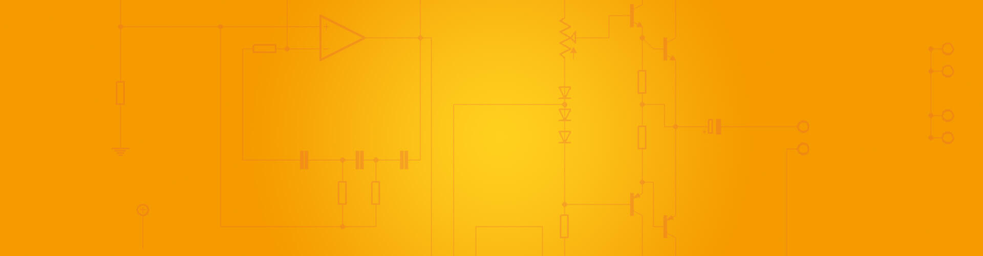 Ein orangener Hintergrund mit einem leicht transparentem Stromlaufplan