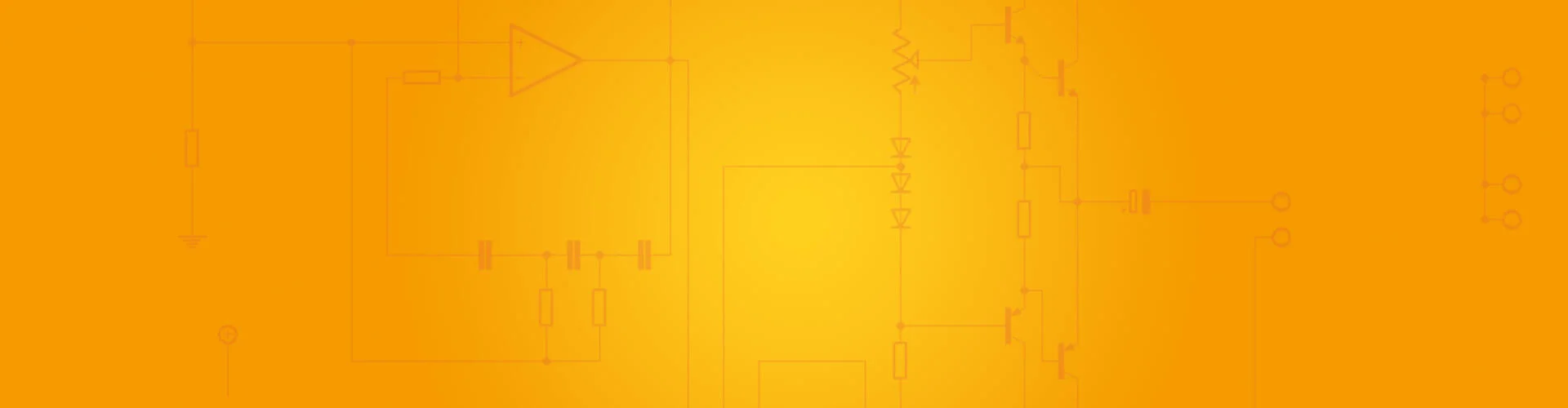 Ein orangener Hintergrund mit einem leicht transparentem Stromlaufplan